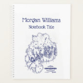 gestileerde Mount Desert Island MN Map Blue Planner (Voorkant)
