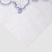 gestileerde Mount Desert Island MN Map Blue Tissuepapier (Detail)