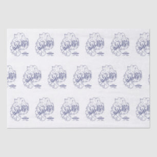  gestileerde Mount Desert Island MN Map Blue Tissuepapier