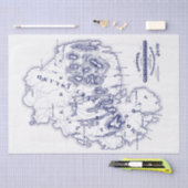  gestileerde Mount Desert Island MN Map Blue Tissuepapier (Craft)