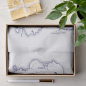  gestileerde Mount Desert Island MN Map Blue Tissuepapier (Geschenk)