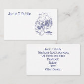 gestileerde Mount Desert Island MN Map Blue Visitekaartje (Voorkant / Achterkant)