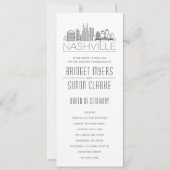 Gestileerde Nashville Silhouette | Trouwprogramma Kaart (Voorkant)