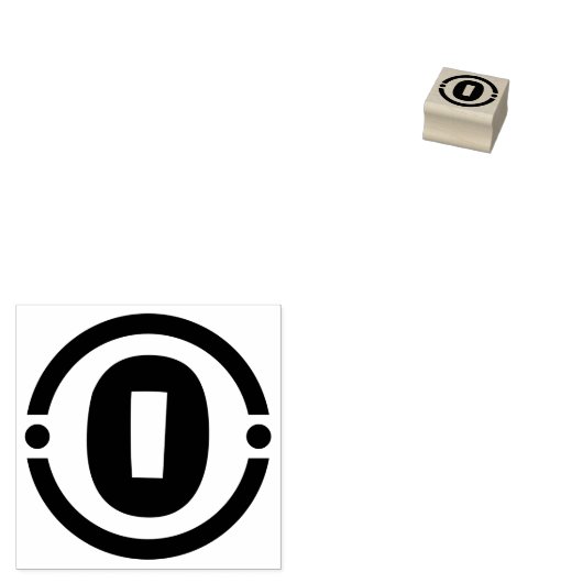 "Gestileerde nummer 0" Rubberen stempel (Gestempeld)