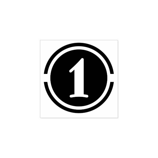 "Gestileerde nummer 1" Rubberen stempel (Afrduk)