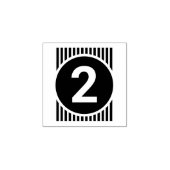 "Gestileerde nummer 2" Rubberen stempel (Afrduk)