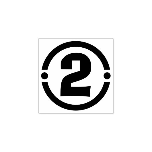 "Gestileerde nummer 2" Rubberen stempel (Afrduk)