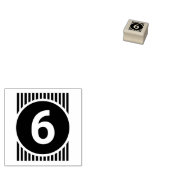 "Gestileerde Nummer 6"Rubberzegel Rubberstempel (Gestempeld)