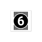 "Gestileerde Nummer 6"Rubberzegel Rubberstempel (Afrduk)