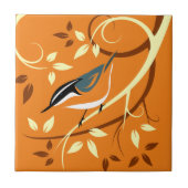 Gestileerde Nuthatch Art Tegeltje (Voorkant)