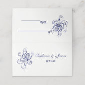  gestileerde octopustekening #1 Blauw Plaatskaartje (Buitenkant ongevouwen)