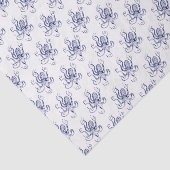  gestileerde octopustekening #1 Blauw Tissuepapier (Detail)