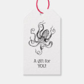  gestileerde octopustekening #1 cadeaulabel (Voorkant)