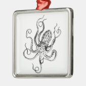  gestileerde octopustekening #1 metalen ornament (Links)