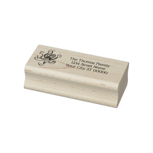 gestileerde octopustekening #1 rubberstempel (Stempel)