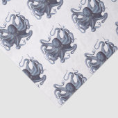  gestileerde octopustekening #3 Blauw Tissuepapier (Detail)
