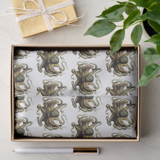 gestileerde octopustekening #4 Weefpapier Tissuepapier (Geschenk)