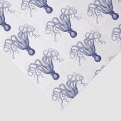 gestileerde octopustekening #8 Blauw Tissuepapier (Detail)