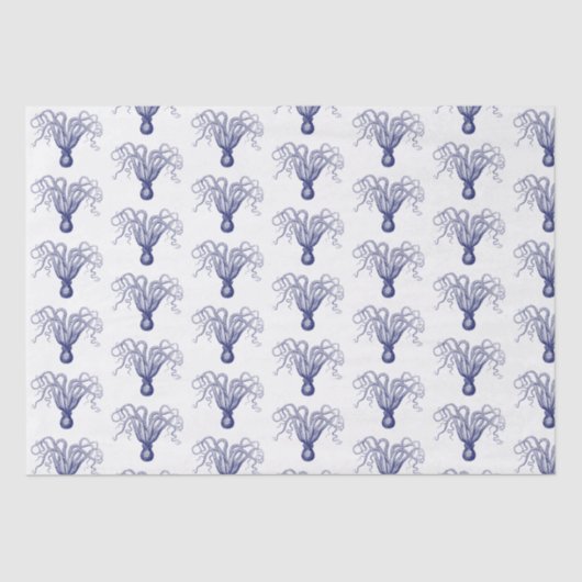 gestileerde octopustekening #8 Blauw Tissuepapier (Voorkant)