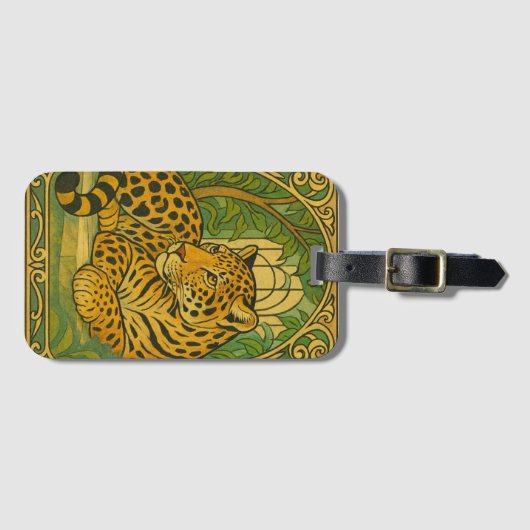 Gestileerde Oerwouden elegantie Bagagelabel (Voorkant (horizontaal))