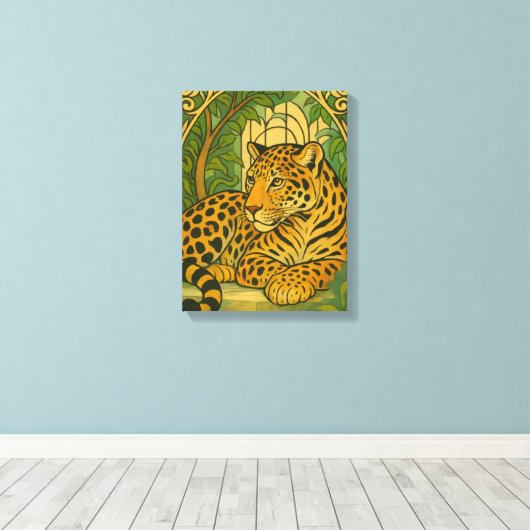 Gestileerde Oerwouden elegantie Canvas Afdruk (Insitu (Houten vloer))