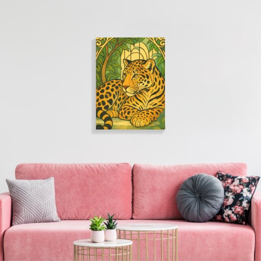 Gestileerde Oerwouden elegantie Canvas Afdruk (Insitu (Woonkamer))