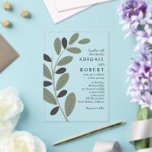 Gestileerde Olijftak Mediterrane charme bruiloft Acryl Uitnodigingen (Insitu (Huwelijk))