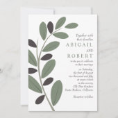 Gestileerde Olijftak Mediterrane charme bruiloft Kaart (Voorkant)
