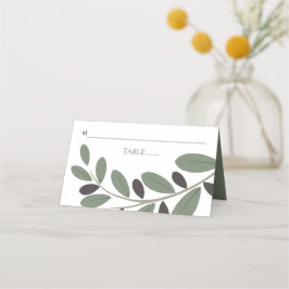 Gestileerde Olijftak Mediterrane charme bruiloft Plaatskaartje