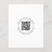 Gestileerde olijftak QR code bruiloft uitnodiging (Achterkant)