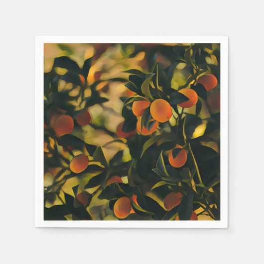 Gestileerde Oranje boompapier servet (Voorkant)