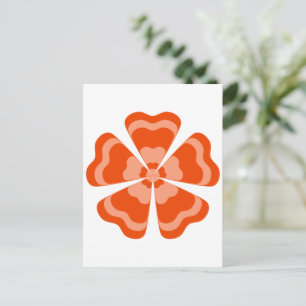 Gestileerde Oranje Retro Bloem Briefkaart