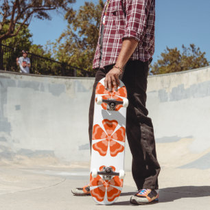 Gestileerde Oranje Retro Bloem Persoonlijk Skateboard