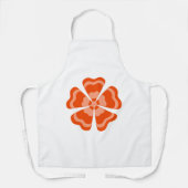 Gestileerde Oranje Retro Bloem Schort (Voorkant)
