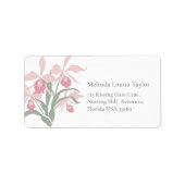 Gestileerde orchidee Cattleya stoffig roze adresla Etiket (Voorkant)