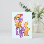 Gestileerde Paarse Cartoon Pony Post Kaart (Staand voorkant)