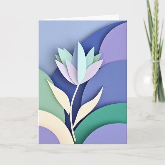 Gestileerde papieren bloem kaart (Voorkant)