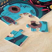 Gestileerde patchwork van schedels en hoofden legpuzzel (Zijkant)