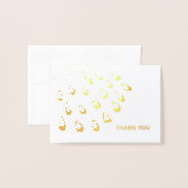 Gestileerde pauwenveer moderne bruiloft dank u folie kaarten (Voorkant met envelop)