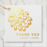 Gestileerde pauwenveer Moderne bruiloft gouden fol Bedankjes Labels<br><div class="desc">Modern. Minimaal. Dit collectie gebruikt gestileerde pekveren om een elegante blik op je speciale dag te creëer.</div>