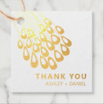 Gestileerde pauwenveer Moderne bruiloft gouden fol Bedankjes Labels<br><div class="desc">Modern. Minimaal. Dit collectie gebruikt gestileerde pekveren om een elegante blik op je speciale dag te creëer.</div>