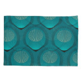 Gestileerde pauwenveren Blauwe Tegel Kussensloop (Achterkant)