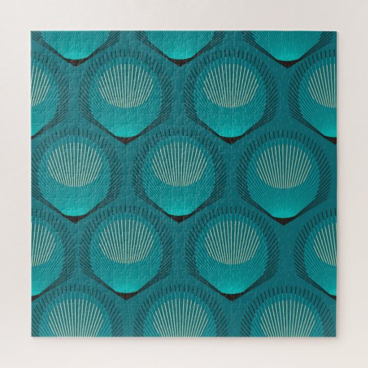 Gestileerde pauwenveren Blauwe Tegel Legpuzzel (Verticaal)