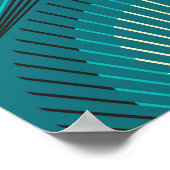 Gestileerde pauwenveren Blauwe Tegel Poster (Hoek)