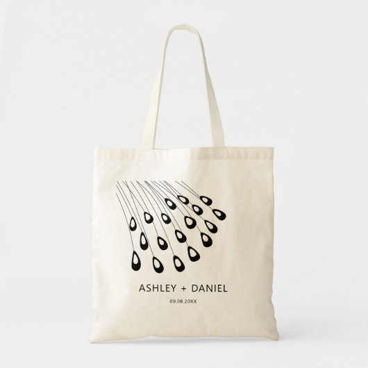 gestileerde pauwenveren bruiloft welkomstzak, tote bag (Voorkant)