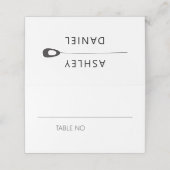 Gestileerde Pauwveer Huwelijk Tafelnummer Plaatskaartje (Buitenkant ongevouwen)