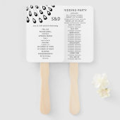 Gestileerde Pauwveer Huwelijksprogramma Waier Handwaaier (Voorkant en achterkant)