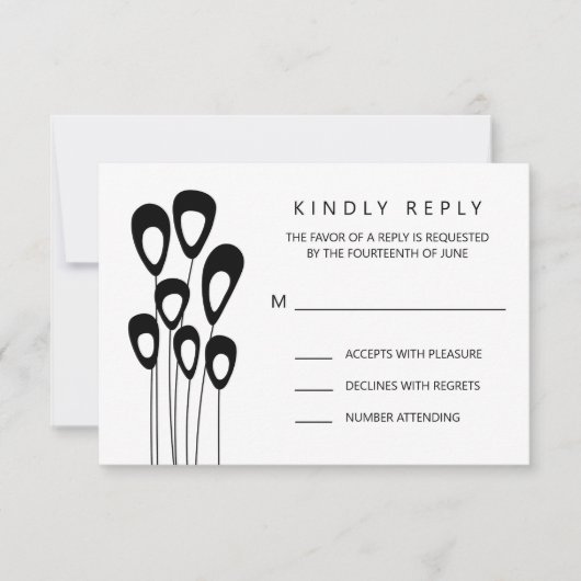 Gestileerde Peacock bruiloft uitnodiging RSVP kaar (Voorkant)