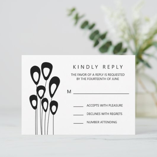 Gestileerde Peacock bruiloft uitnodiging RSVP kaar (Staand voorkant)