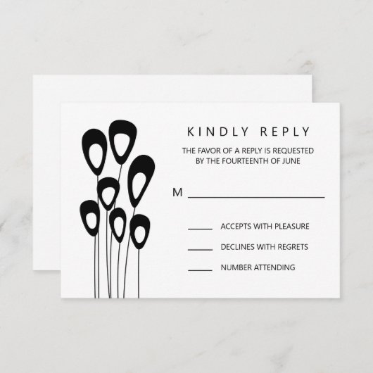 Gestileerde Peacock bruiloft uitnodiging RSVP kaar (Voorkant / Achterkant)